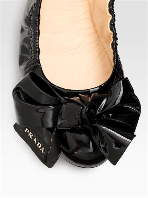 prada bow shoes flats|Prada logo bow flat.